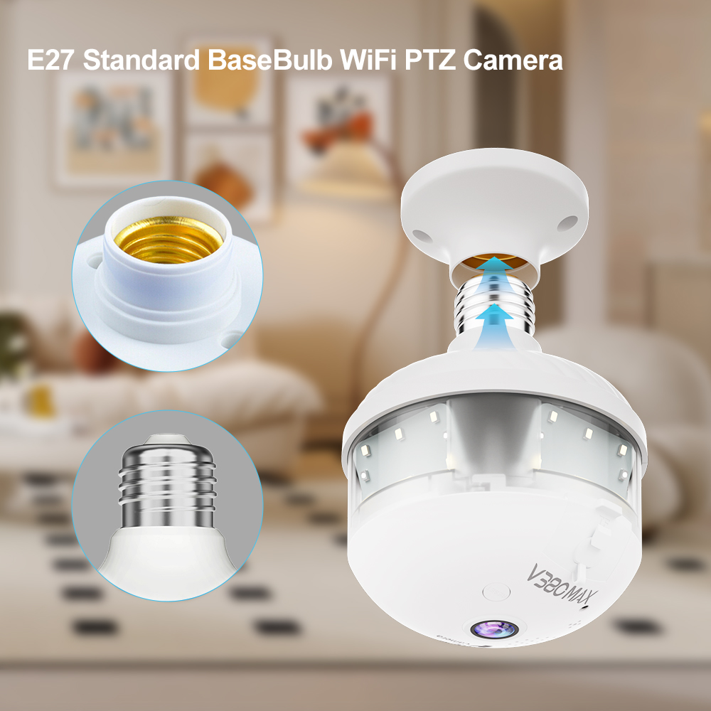 Home Security Robot - Câmera de Segurança WIFI E27 4MP