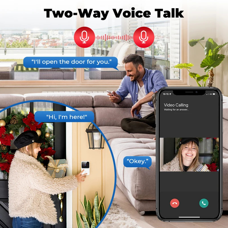 Campainha de Vídeo WiFi Tuya c - Home Security Front Door Camera avaliação e preço